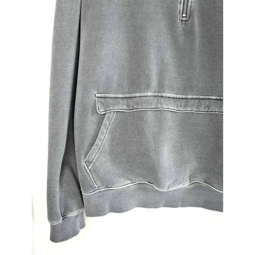 Original Use Men's XXL 1/4 Zip Pullover Hoodie Sweatshirt Gray Acid Wash Casual - Picture 4 of 8